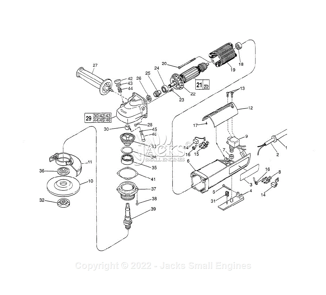 Milwaukee 6141-31 (Serial 763-31251) Grinder Parts Parts Diagram for 5 ...