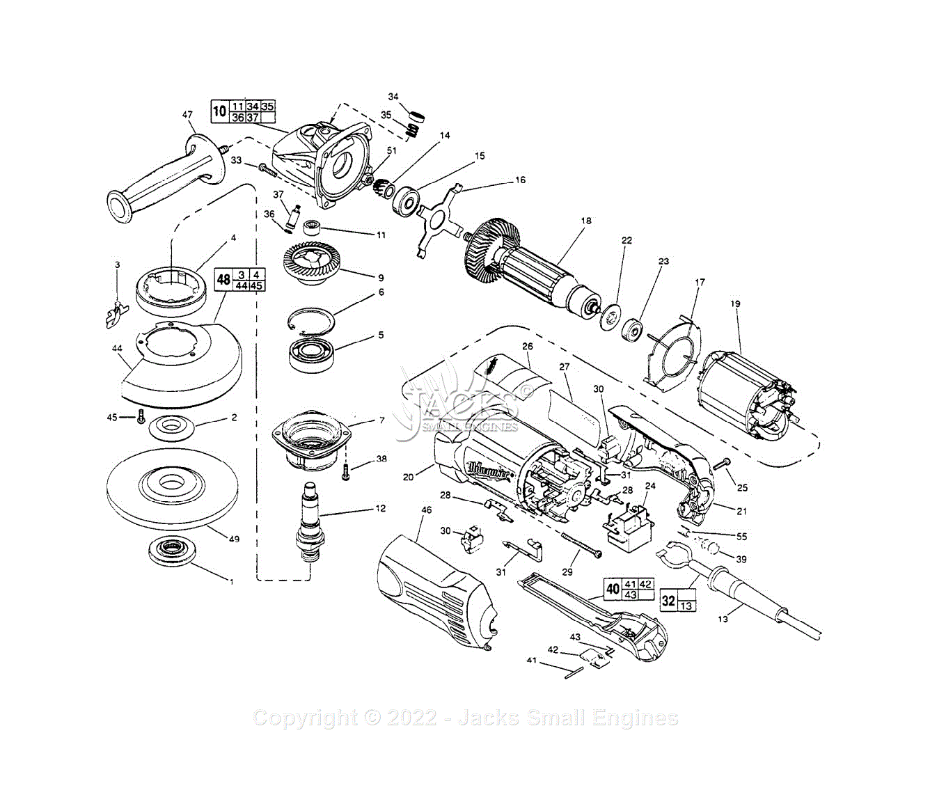 Milwaukee 6148 (serial 856d) Milwaukee Grinder Parts Parts Diagram For 