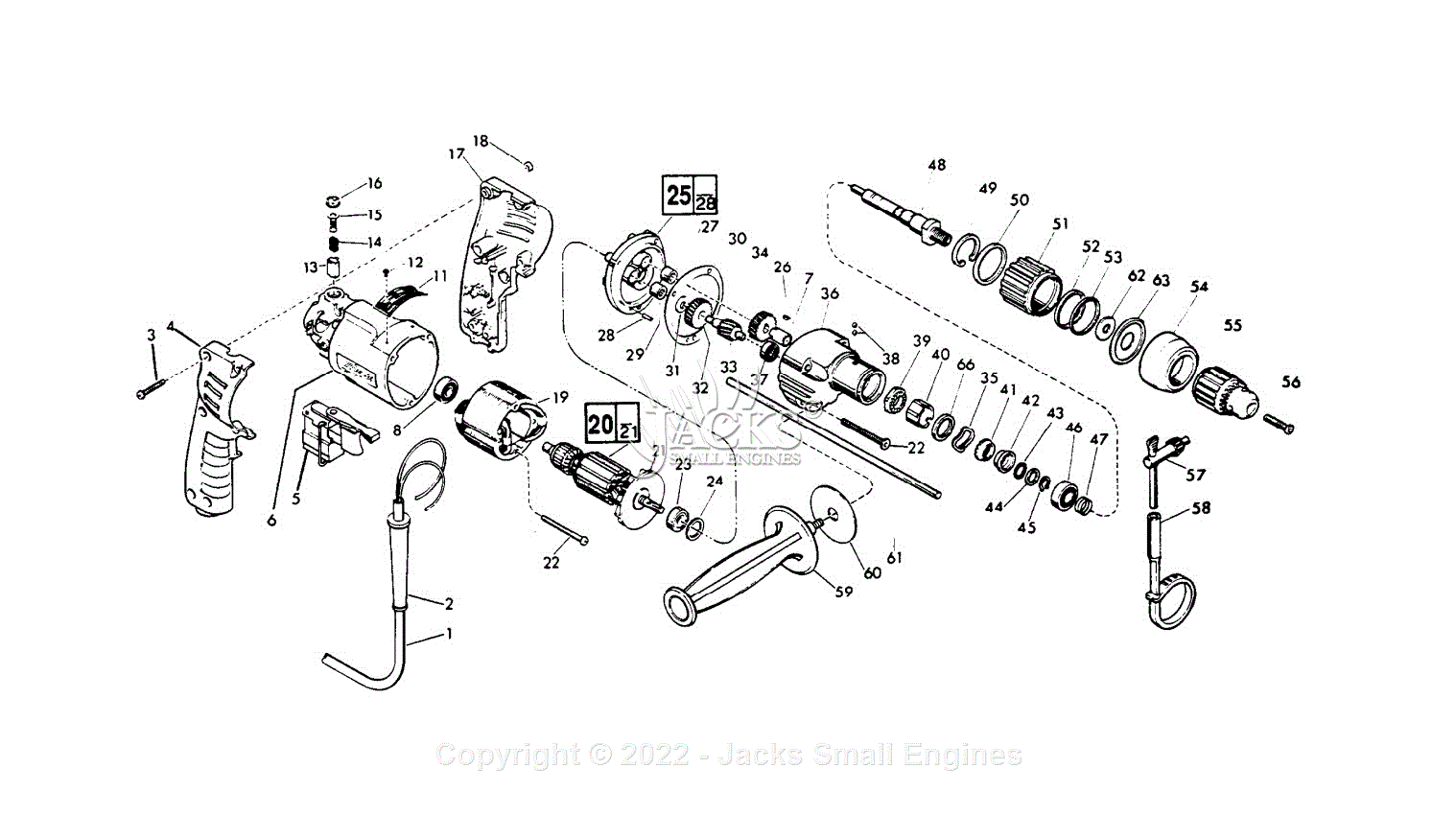 Milwaukee 5392-3 (Serial 665-1001) Hammer Drill Parts Parts Diagram for ...