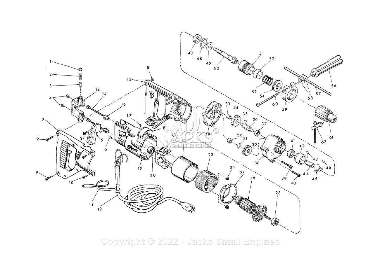 Milwaukee 5398 (Serial 556-14000) Hammer Drill Parts Parts Diagram for ...