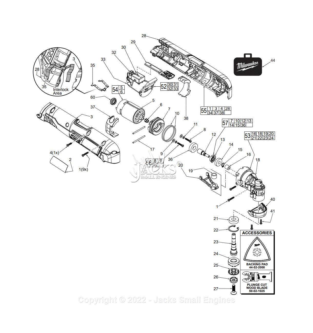 Milwaukee 2426-20 (Serial C73A) 12 Volt Multi-Tool Parts Parts Diagram ...