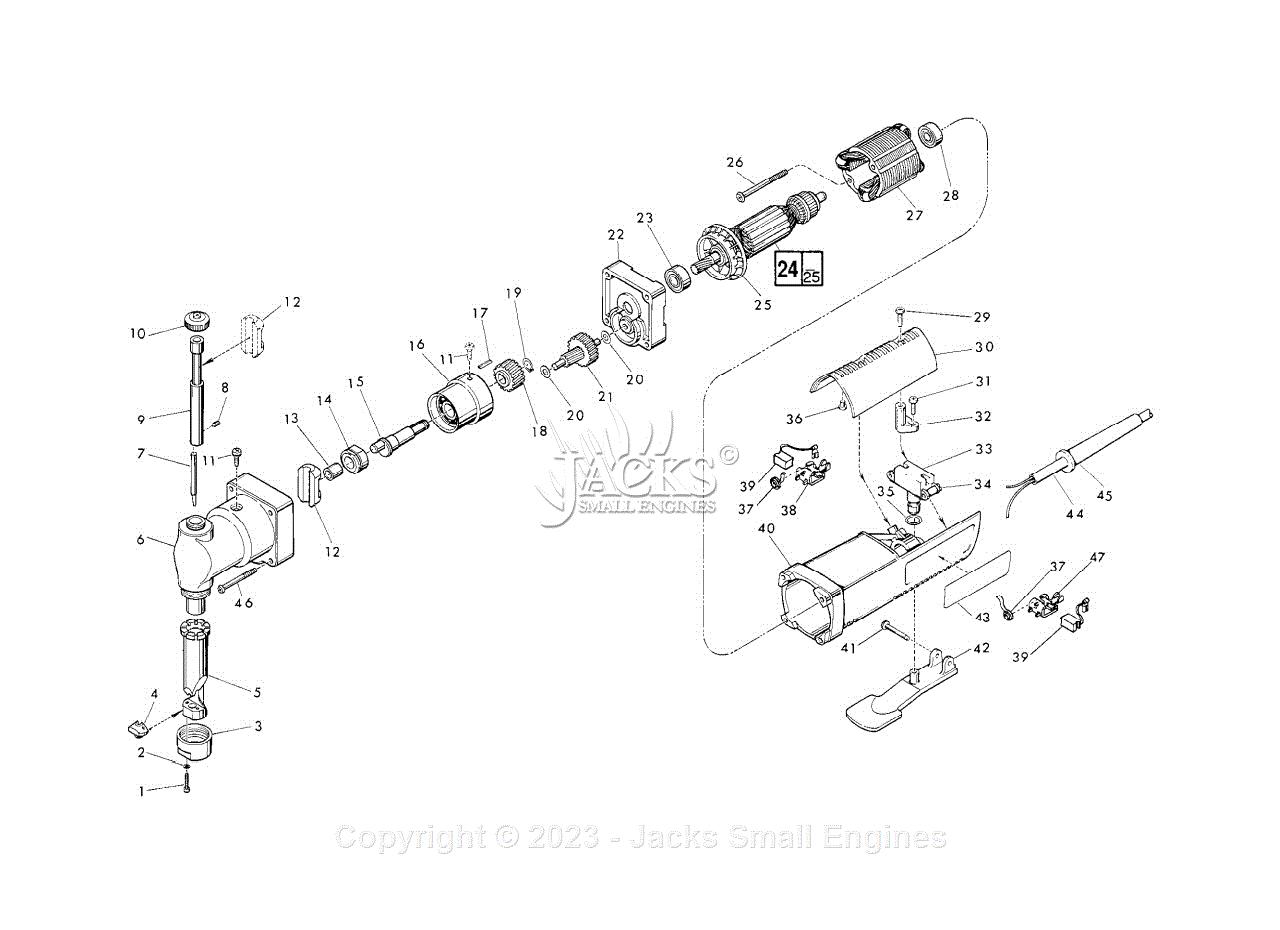 Milwaukee 6890 (Serial 734-1001) 16 Gauge Nibbler Parts Parts Diagram ...