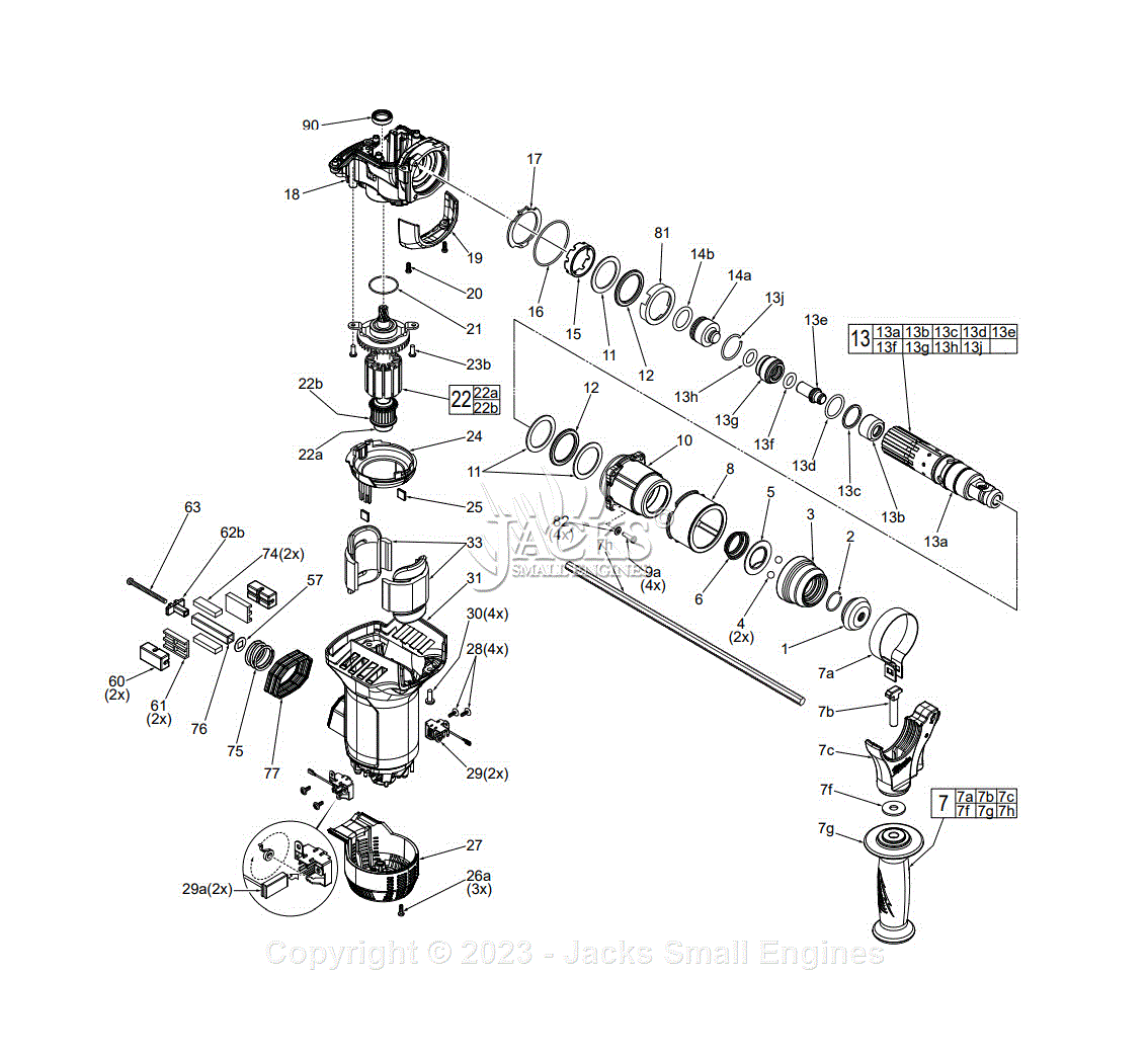 Milwaukee 5268 21 Serial F82a 1 18 3kg Sds Rotary Hammer Parts Parts Diagram For 1 18 