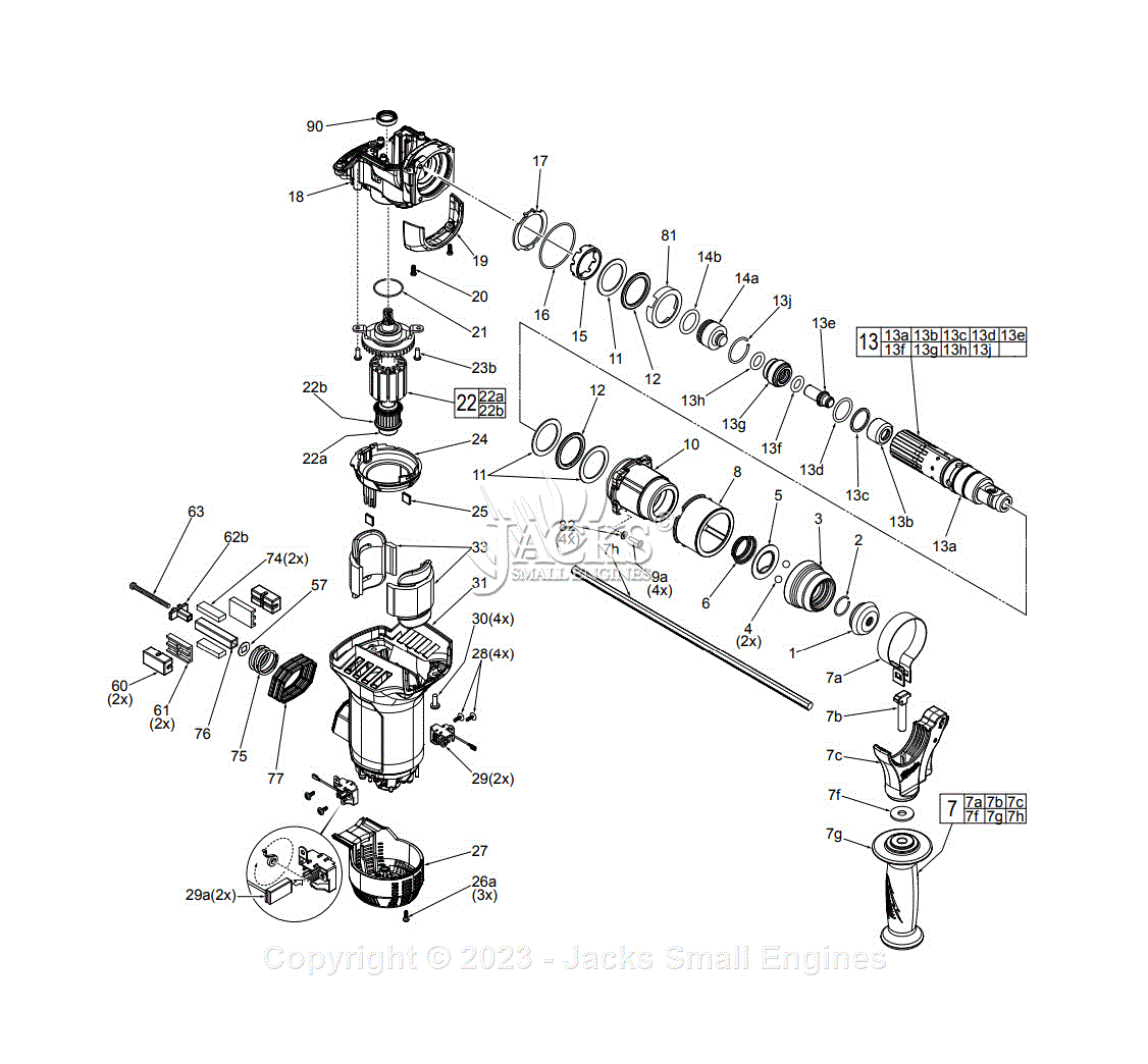 Milwaukee 5268 21 Serial F82b 1 18 3kg Sds Rotary Hammer Parts Parts Diagram For 1 18 