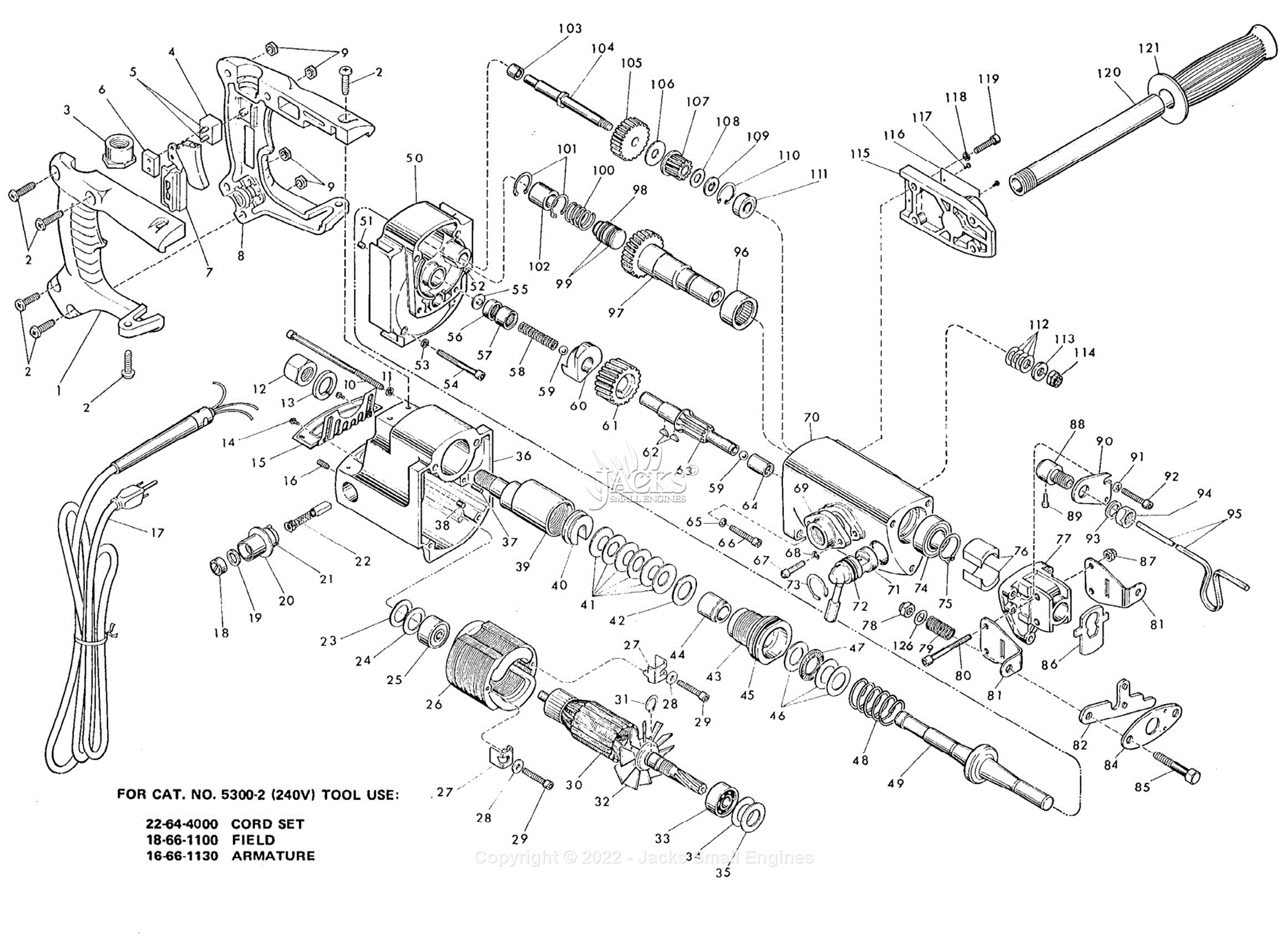 Milwaukee 5300 (Serial 34276821) Milwaukee Rotary Hammer Parts Parts