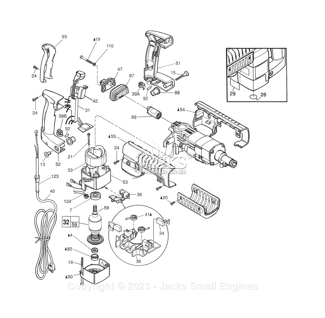 Milwaukee 5336-22 (Serial 216B) Rotary Hammer Parts Parts Diagram for ...