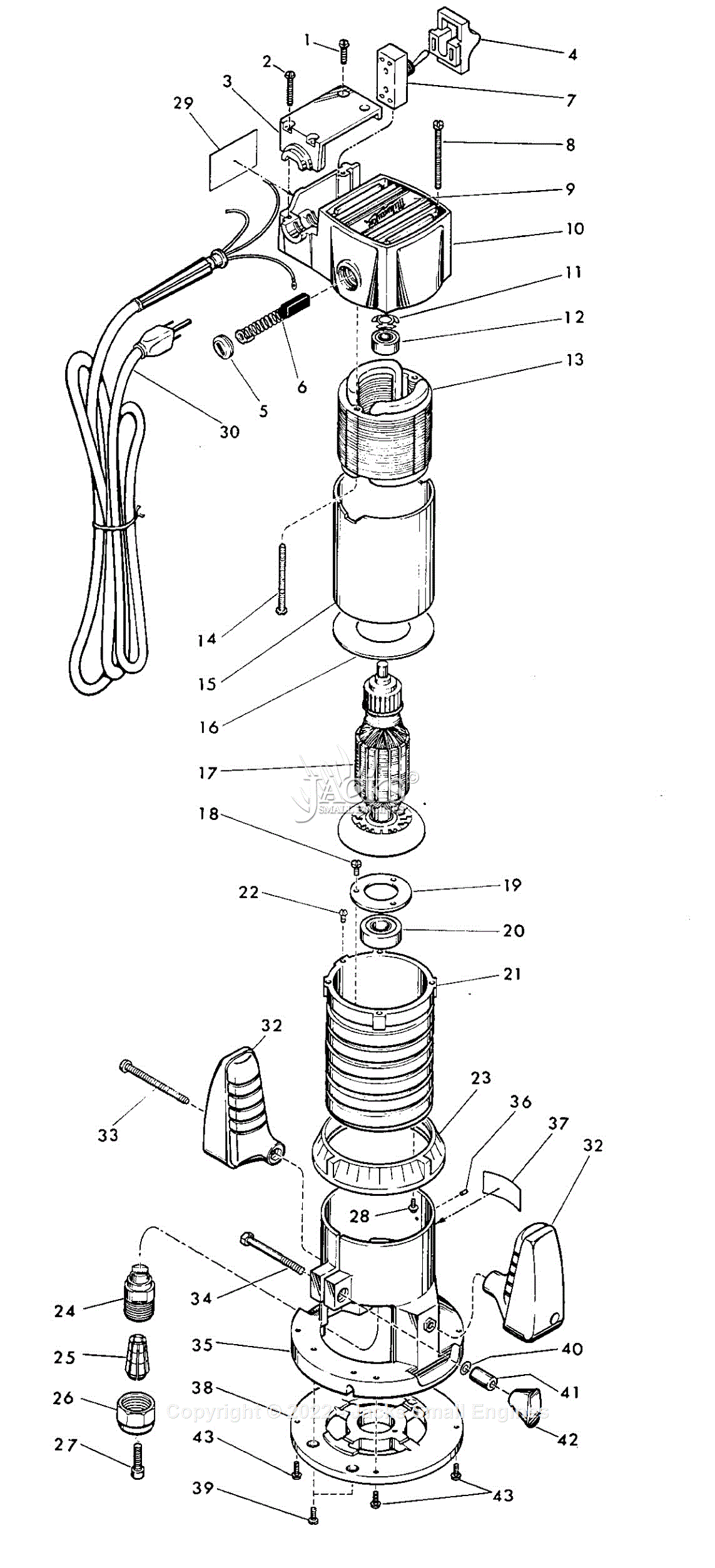 Milwaukee 5680 (Serial 608-8000) Milwaukee Router Parts Parts Diagram ...