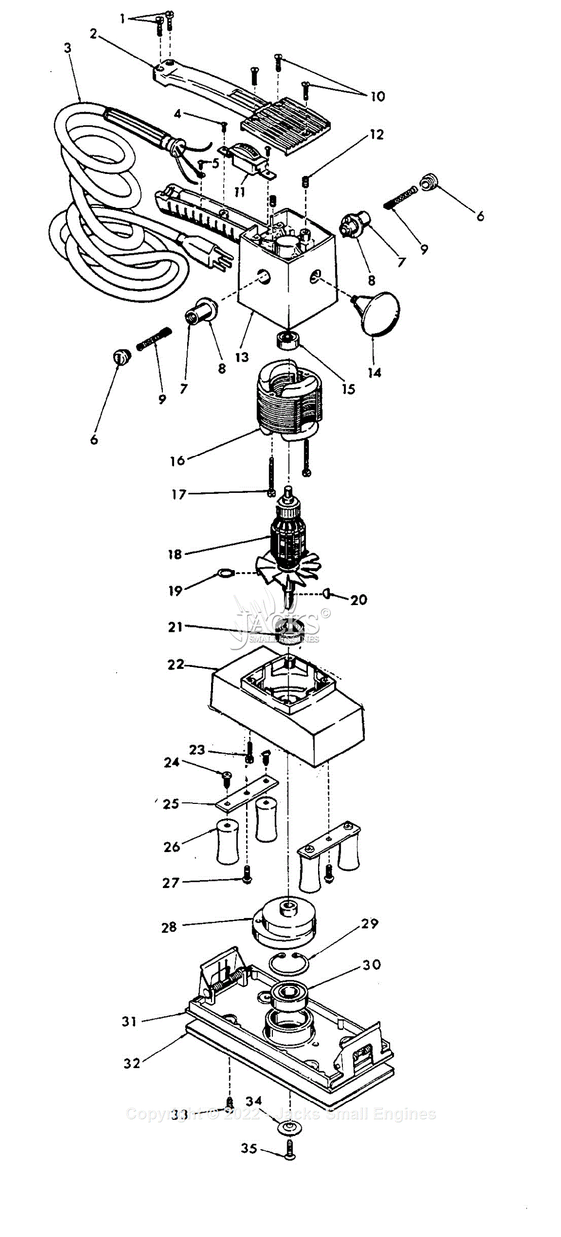 Milwaukee 6004 (Serial 600-1001) Milwaukee Sander Parts Parts Diagram ...