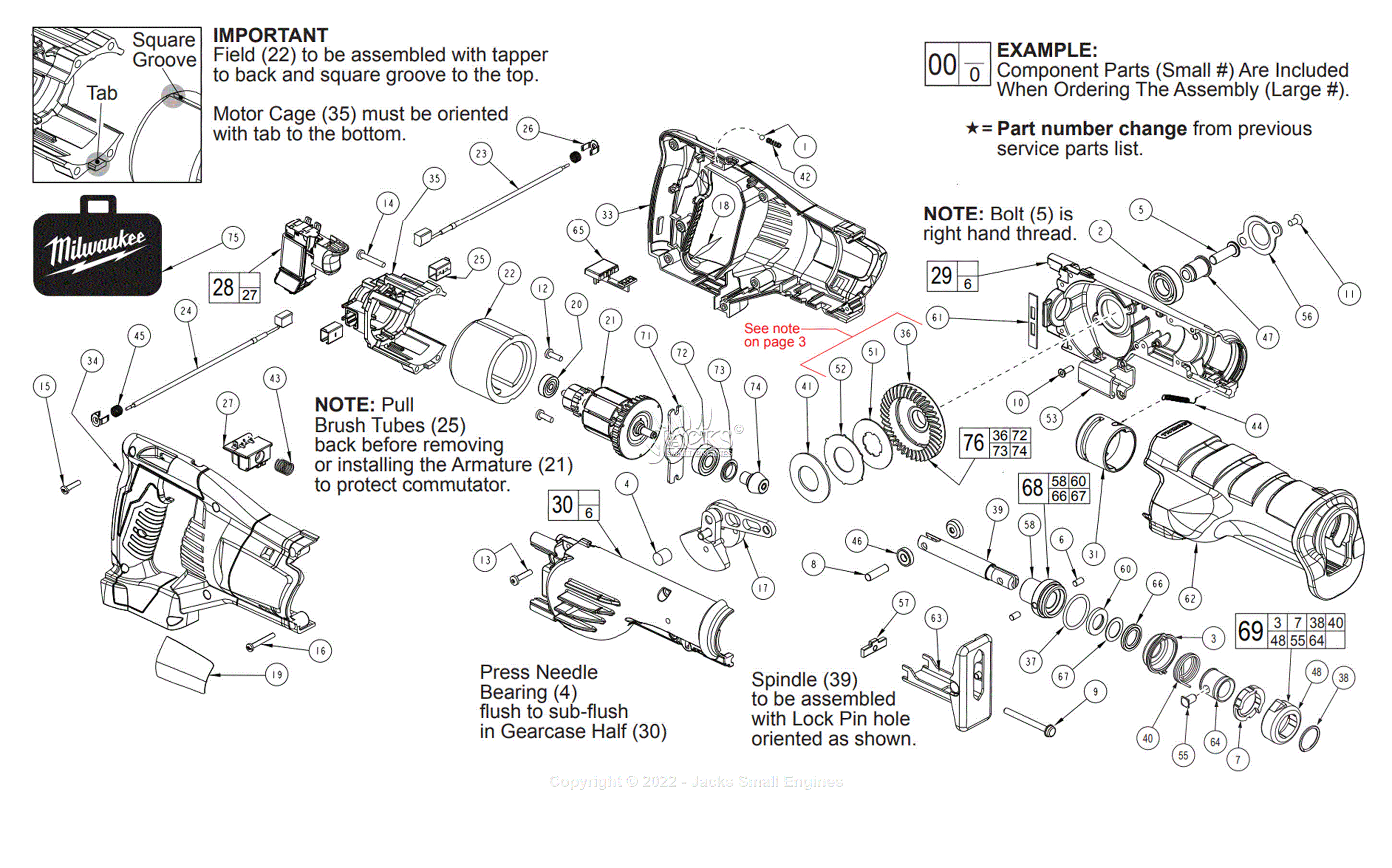 Milwaukee 2620 20 B58B Milwaukee 18 Volt Sawzall Parts Parts