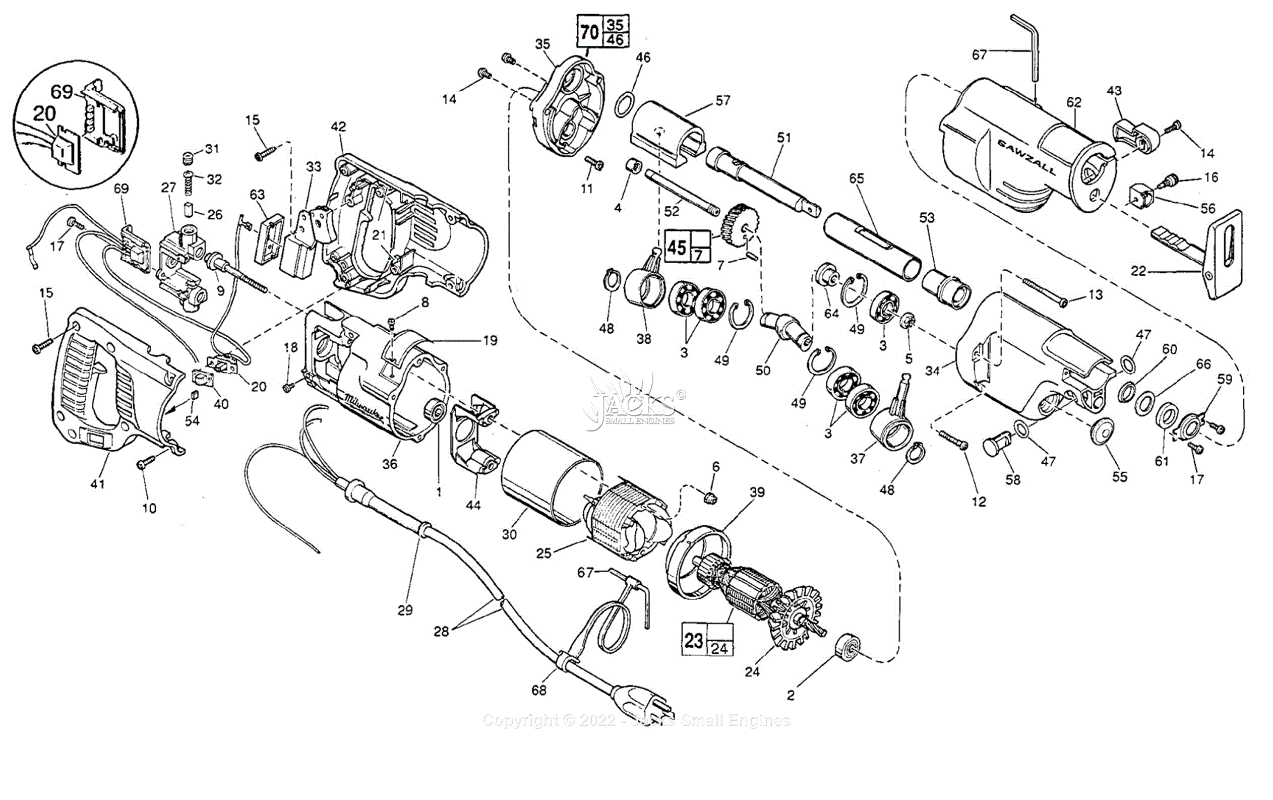 Milwaukee sawzall m18 online parts