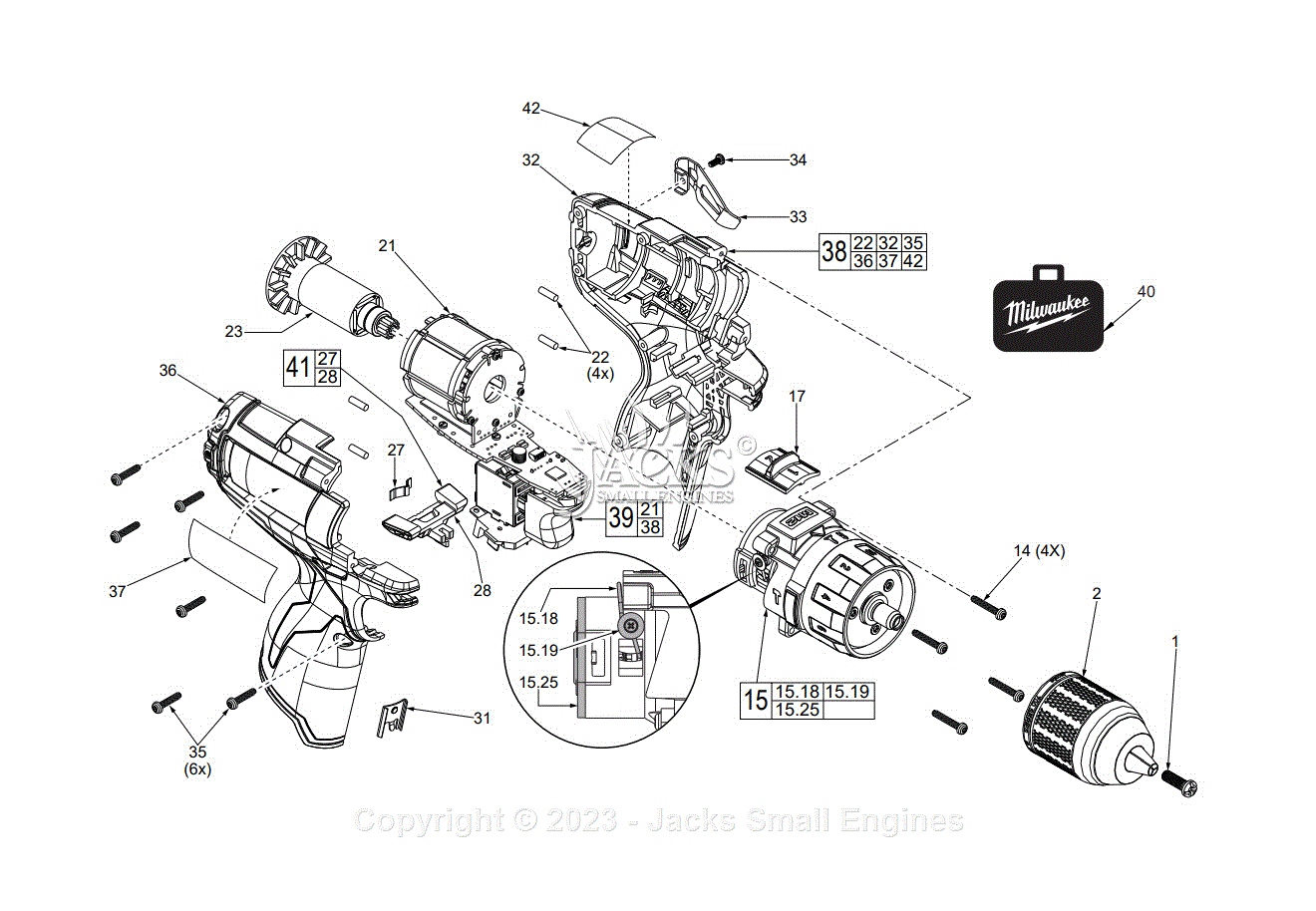 Milwaukee 2403-20 (Serial E27D) M12 Brushless 1/2