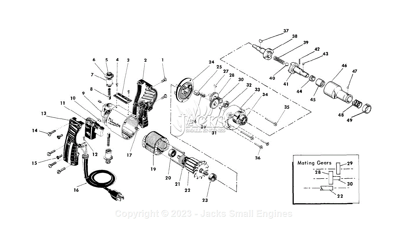 Milwaukee 6571-1 (SER 426-1263) Screwdriver Parts Diagram for POSITIVE ...