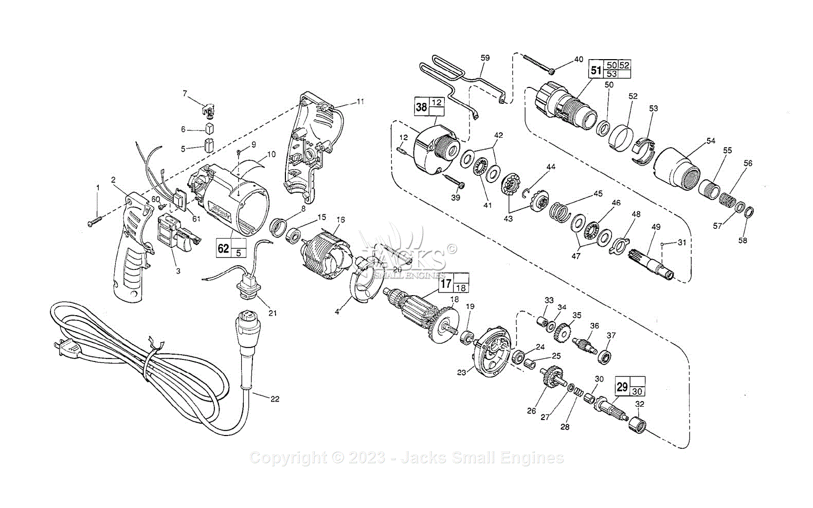 Milwaukee 6583-1 (SER 470B) Adjustable Torque Screwdriver Parts Diagram ...