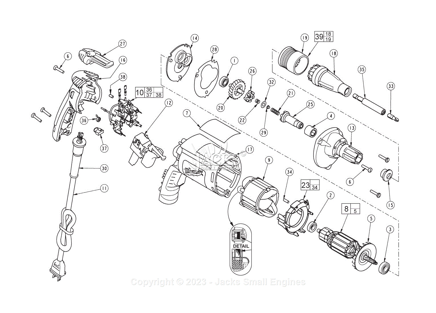 Milwaukee 6742-20 (SER 146D) Drywall Screwdriver Parts Diagram for ...