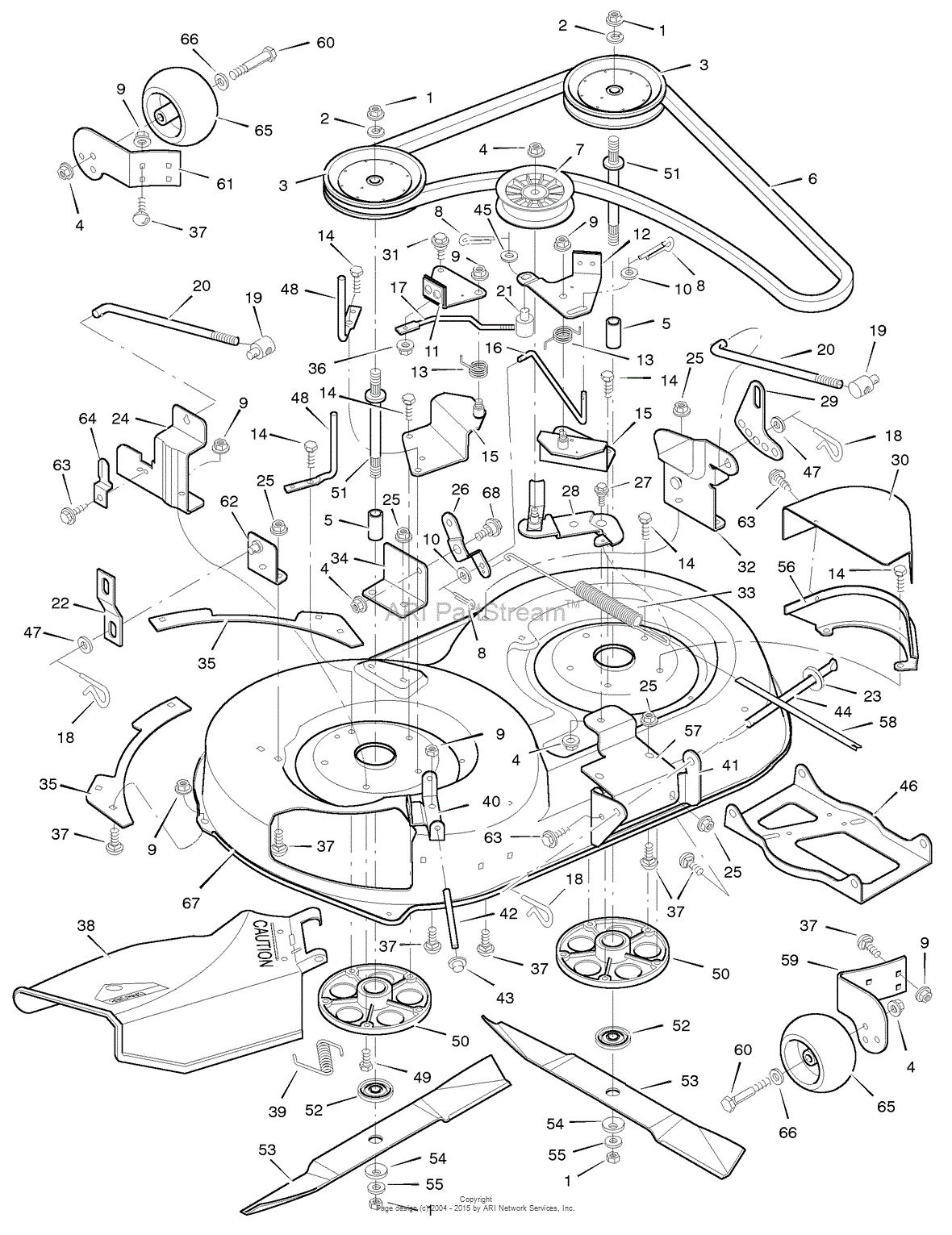 Murray 42819A - Lawn Tractor (1996) Parts Diagram for Mower Housing