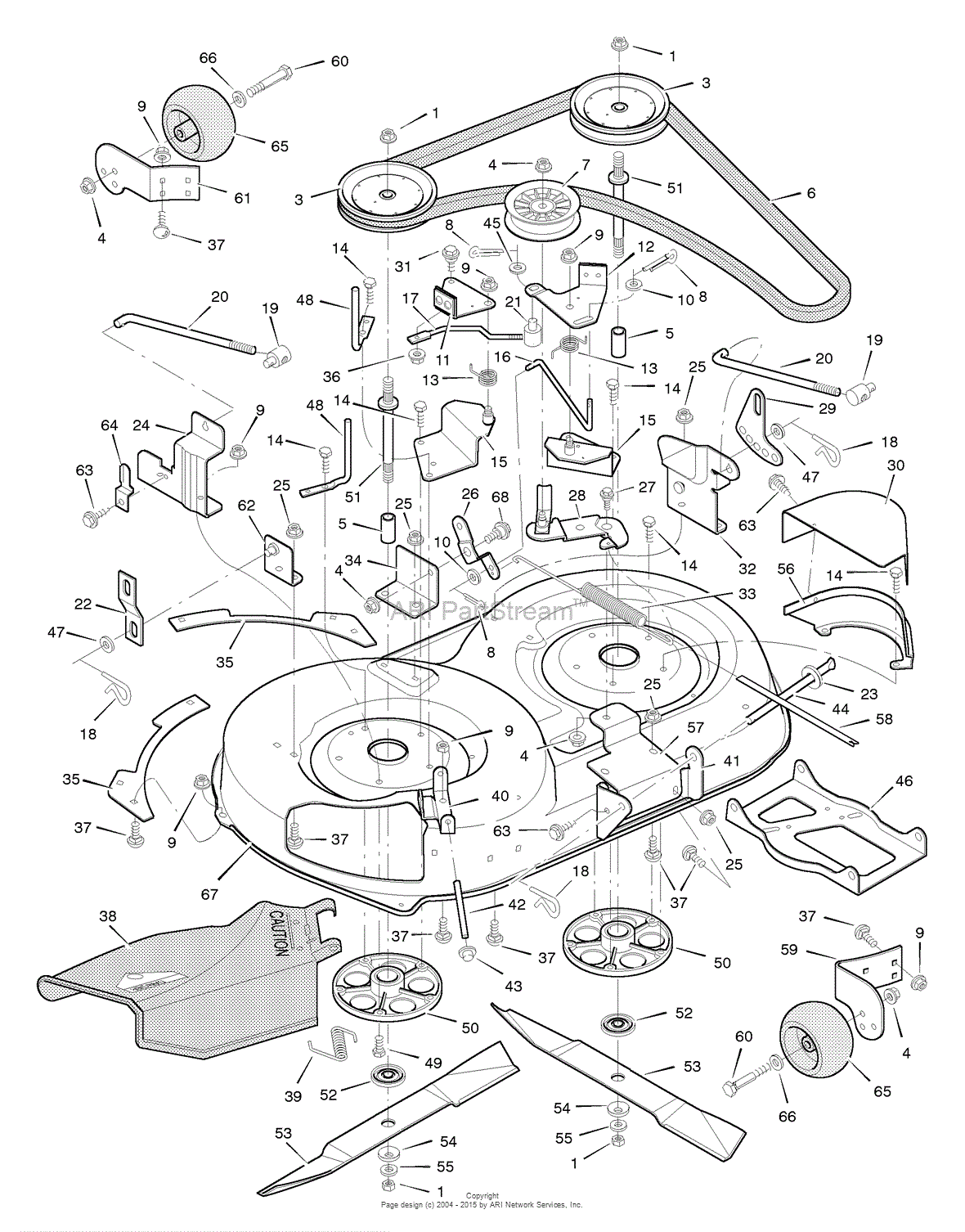 Murray 42819B - Lawn Tractor (1996) Parts Diagram for Mower Housing