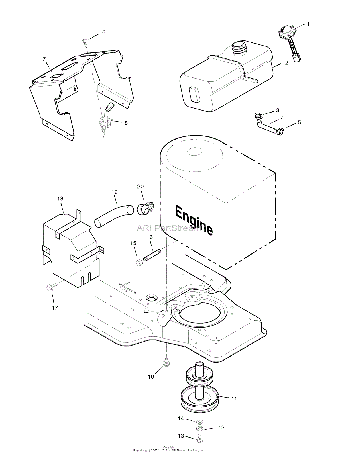 Murray 42910x92A - Lawn Tractor (1996) Parts Diagram for Engine Mount