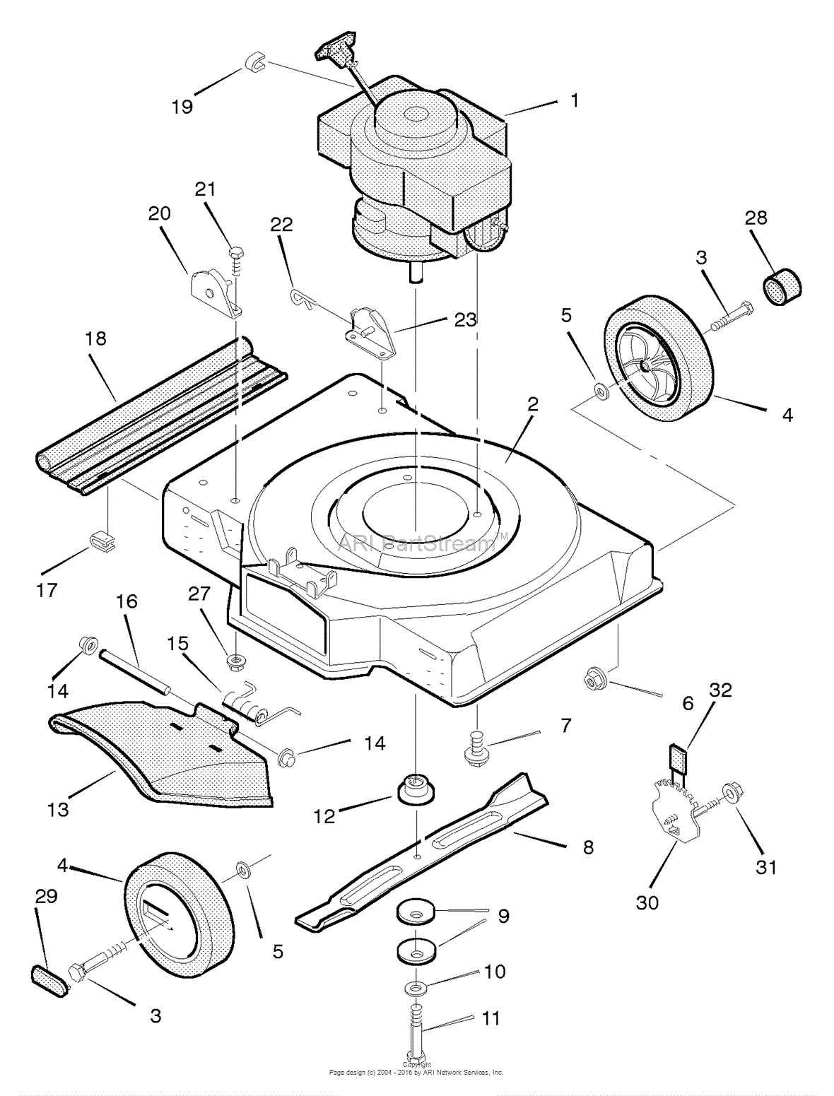 Murray 22211E - Walk-Behind Mower (1996) Parts Diagram for Mower