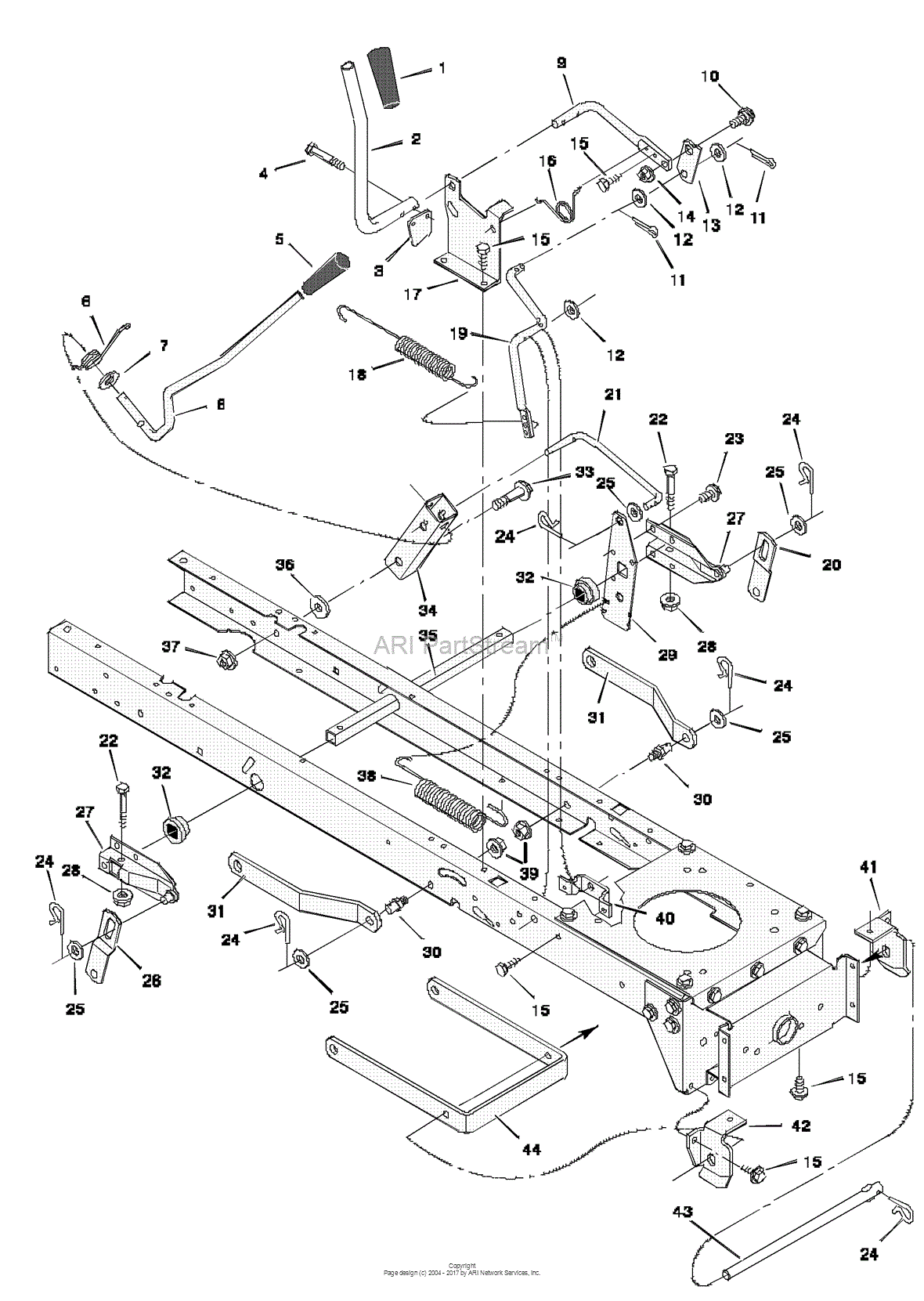 Murray 38500A - Lawn Tractor (1997) Parts Diagram for Mower Housing ...