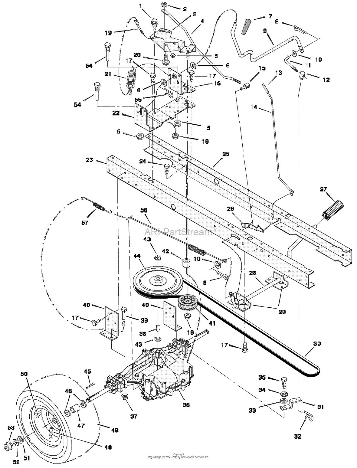 Murray 38500x92a Lawn Tractor 1997 Parts Diagram For Motion Drive