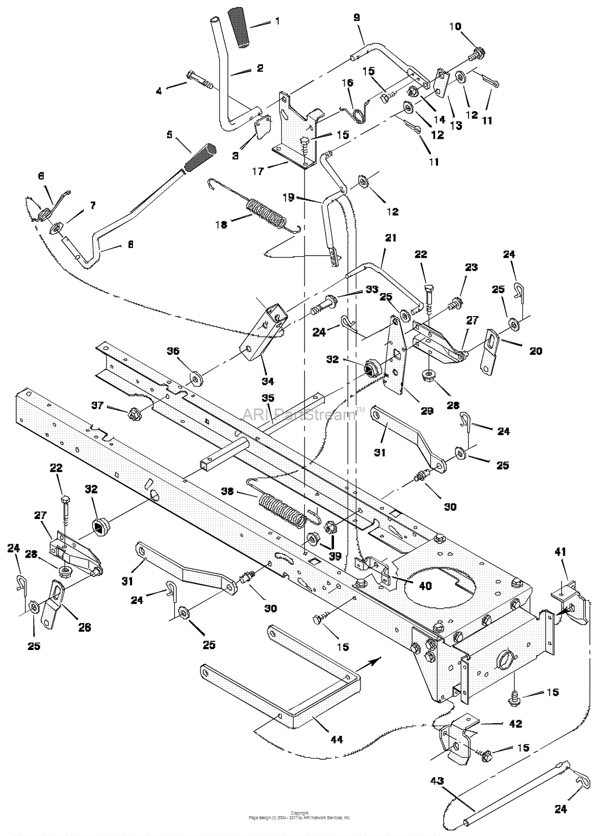 Murray 38500x92A - Lawn Tractor (1997) Parts Diagram for Mower Housing ...