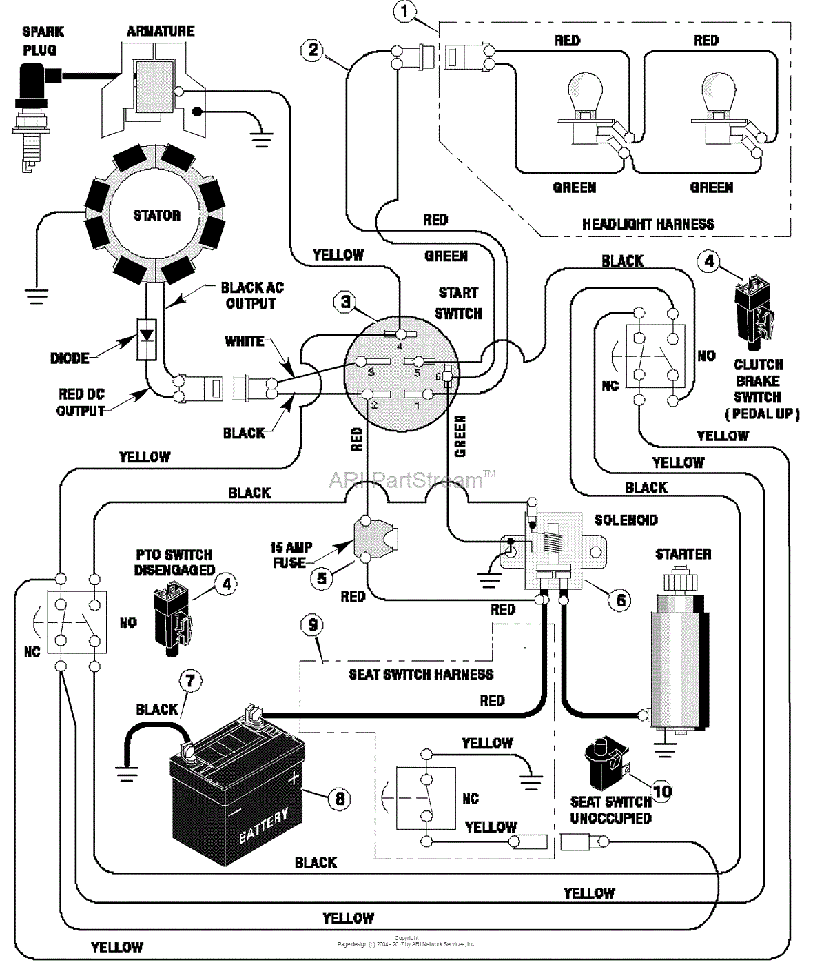 Murray 38500x92B - Lawn Tractor (1997) Parts Diagram for Electrical System