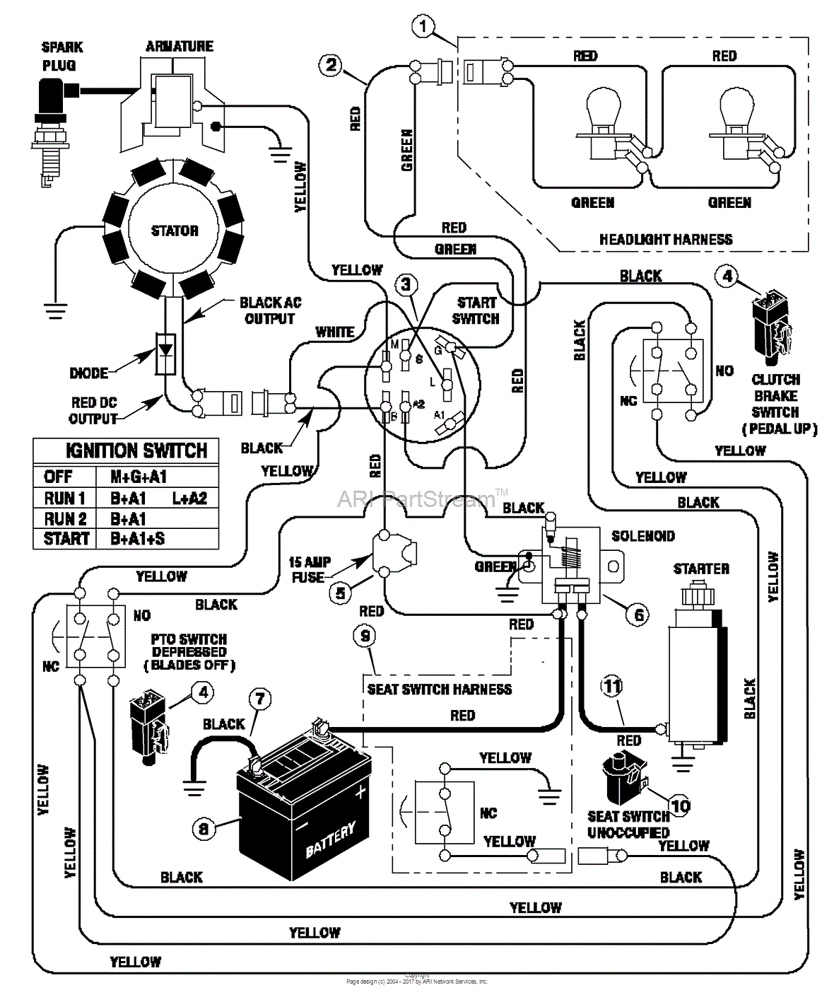 Murray 38514x95A - Lawn Tractor (1997) Parts Diagram for Electrical System