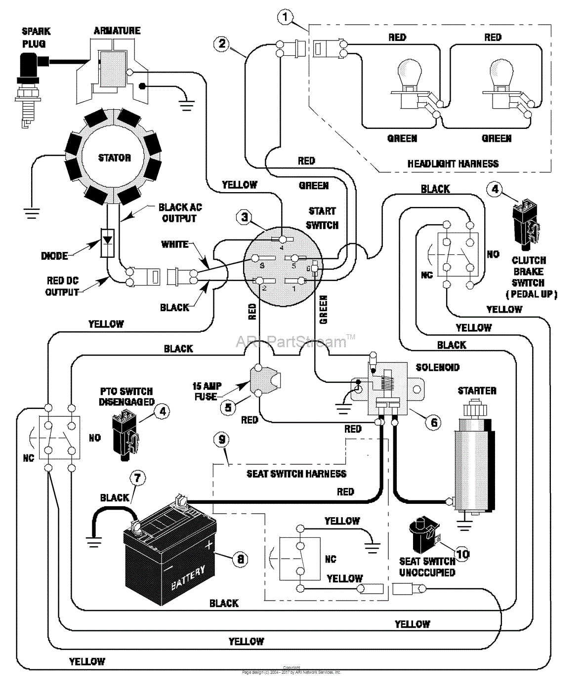 Murray 40501x30A - Lawn Tractor (1997) Parts Diagram for Electrical System