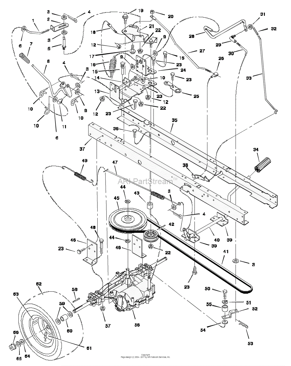 Murray 40530x51A - Lawn Tractor (1997) Parts Diagram for Motion Drive