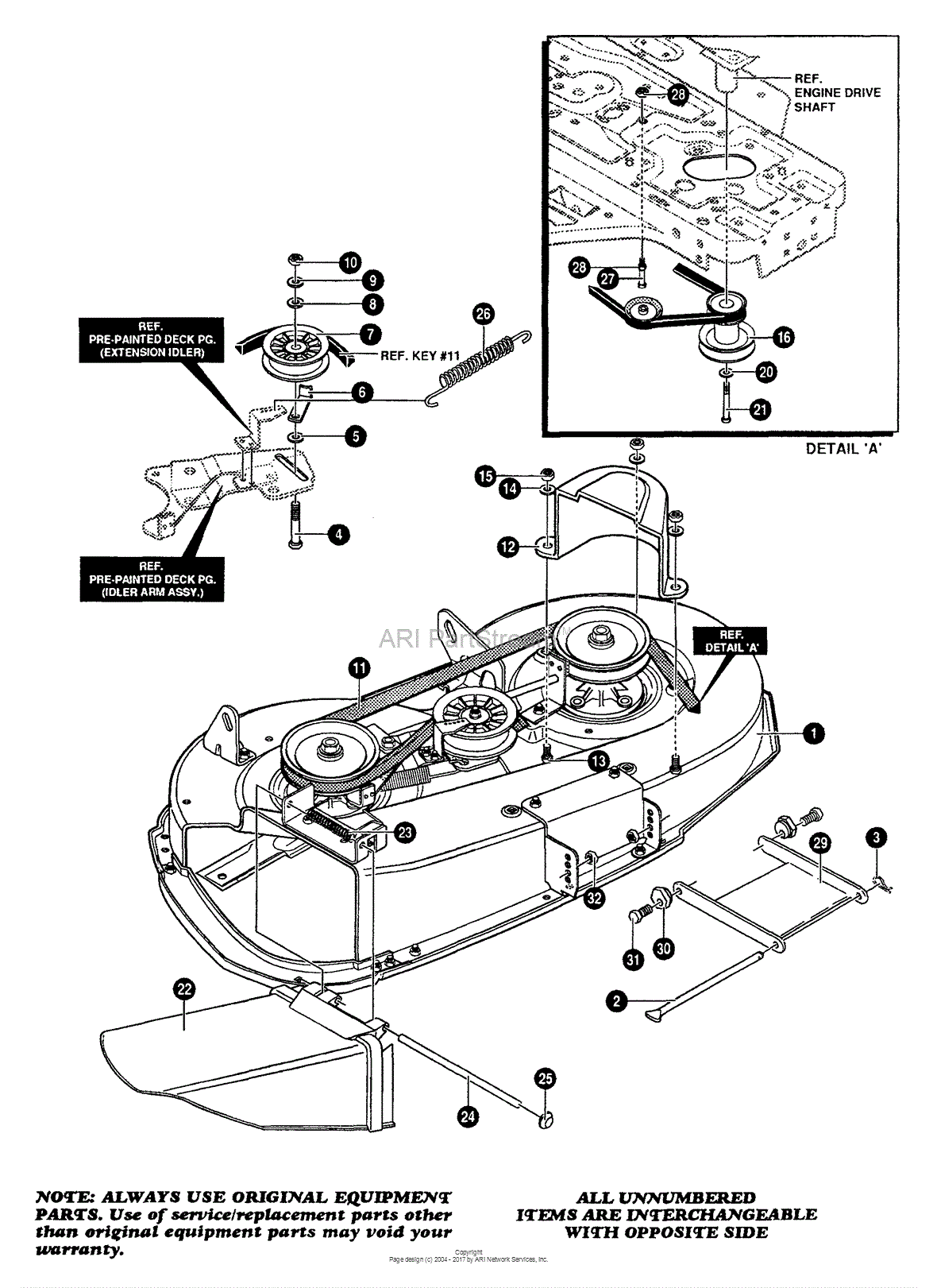 Murray lawn mower deck belt diagram