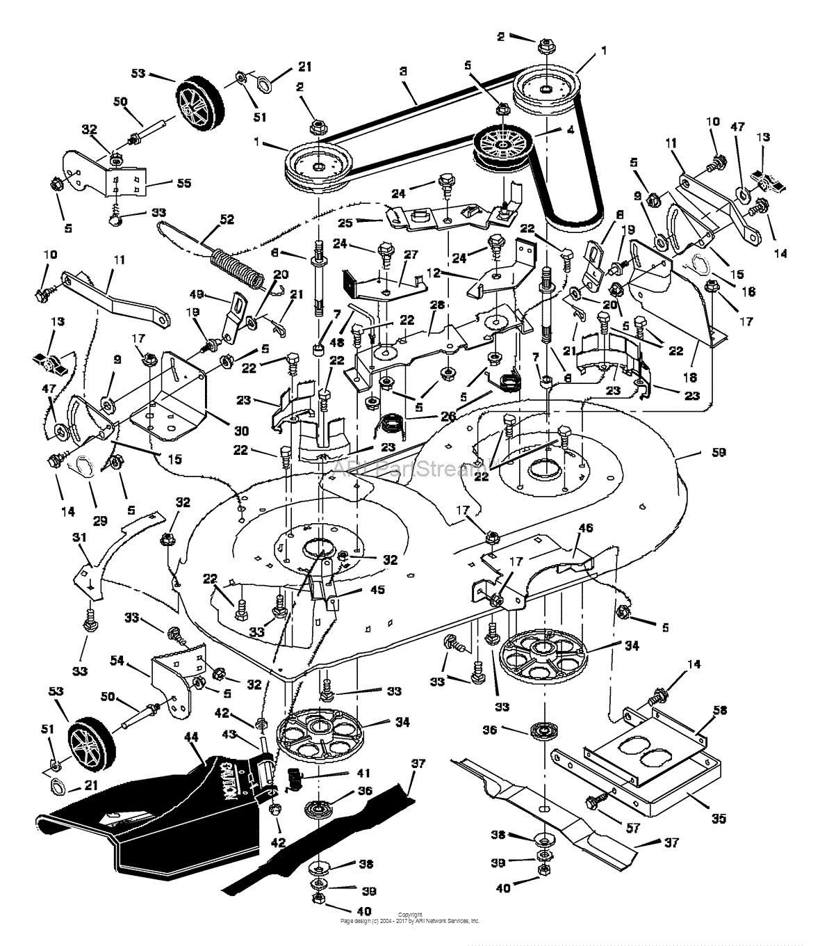 Murray 42 inch deck shop parts