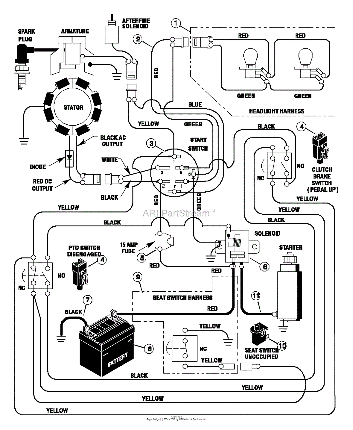 Murray 42560x92B - Lawn Tractor (1997) Parts Diagram for Electrical System