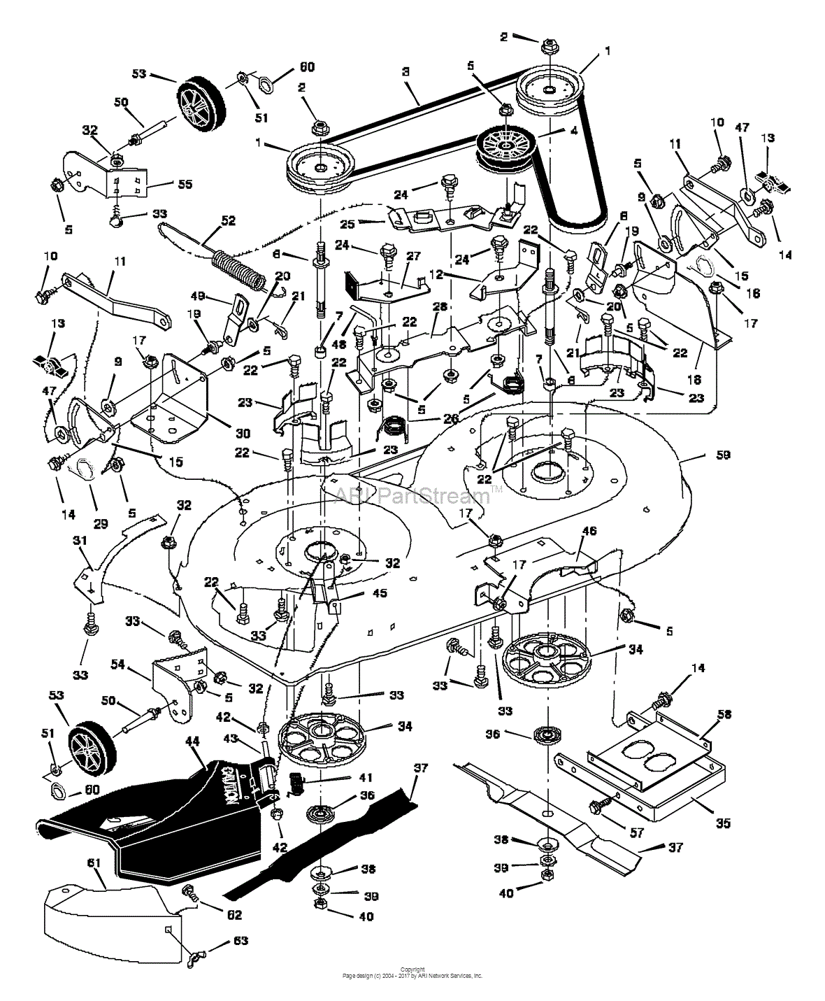 Murray 42578x6A - Lawn Tractor (1997) Parts Diagram for Mower Housing