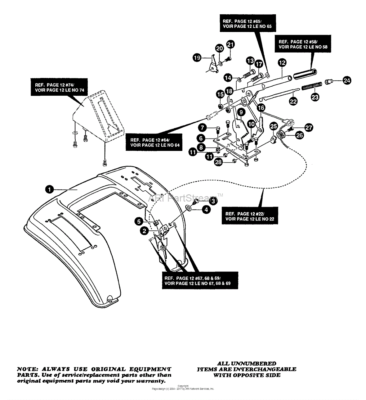 Murray G4318030 - Lawn Tractor (1997) Parts Diagram for Fender Assembly