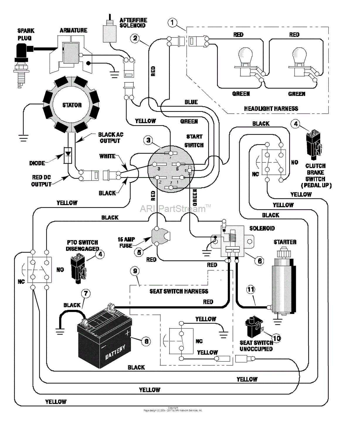 Murray 46560x92A - Lawn Tractor (1997) Parts Diagram for Electrical System