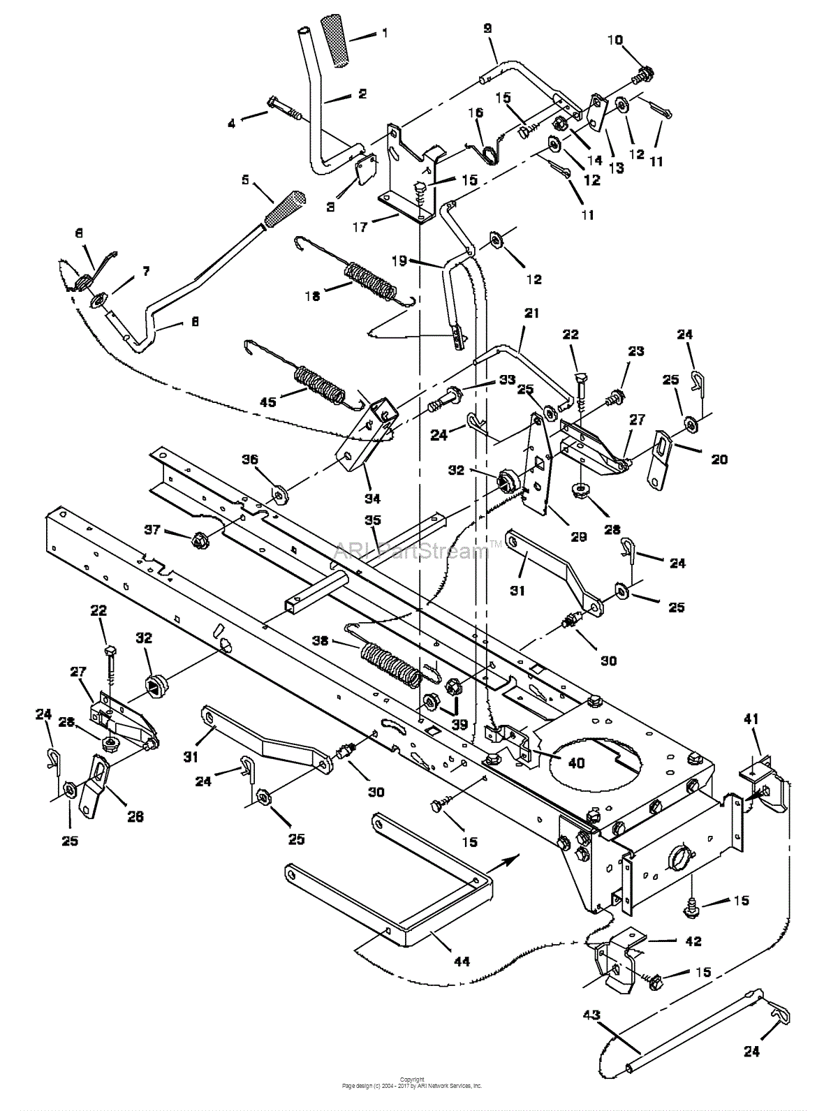 Murray 48560x92A - Lawn Tractor (1997) Parts Diagram for Mower Housing ...