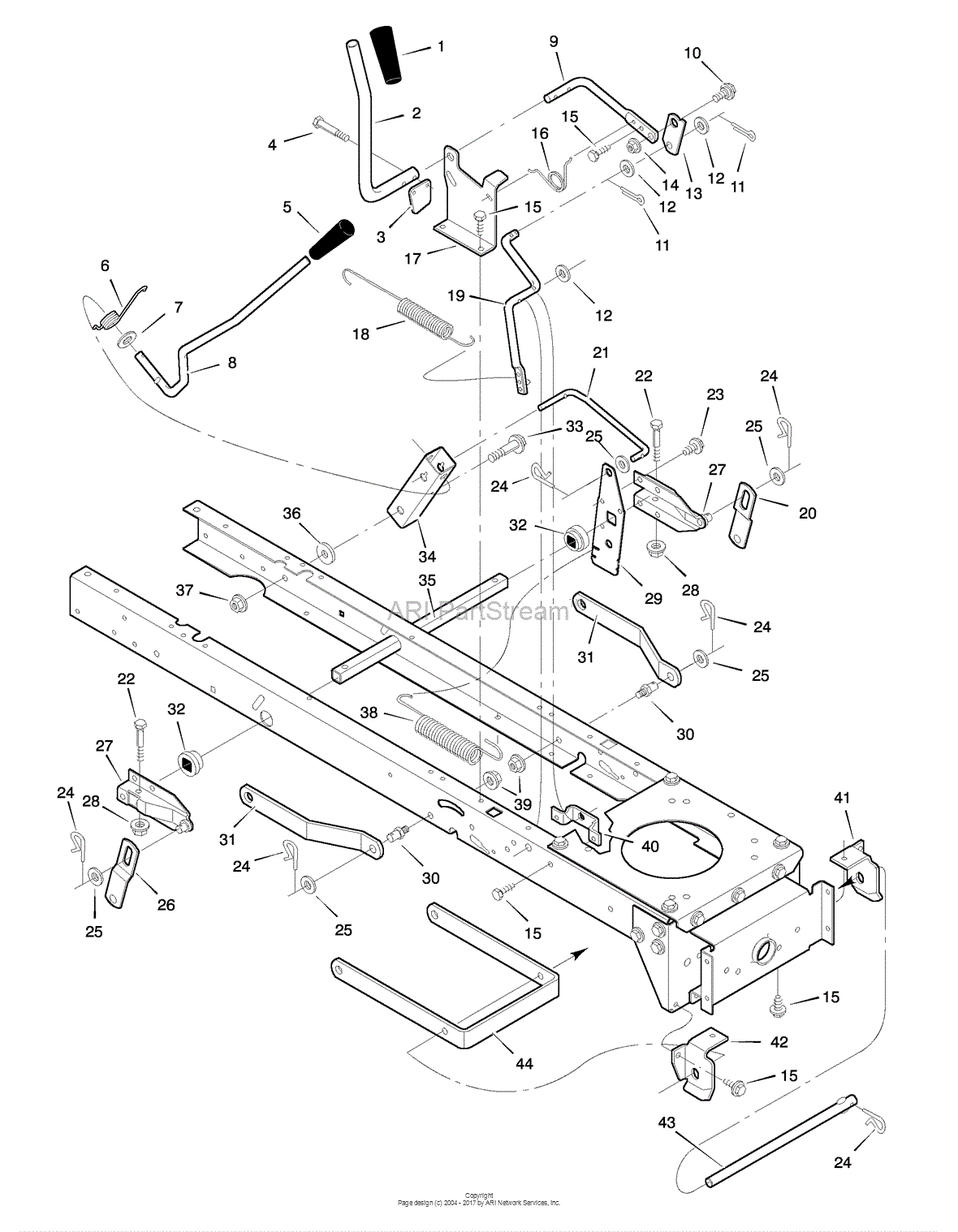 Murray 38502x98A - Lawn Tractor (1998) Parts Diagram for Mower Housing ...