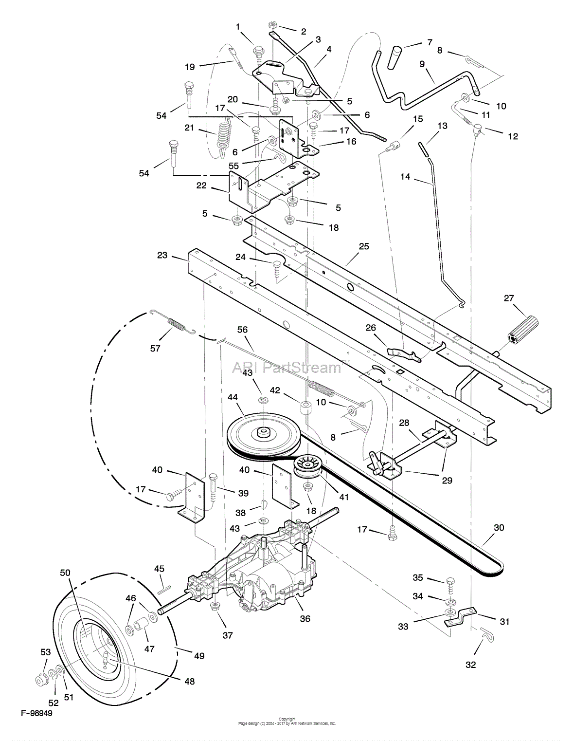 Murray 38515x92B - Lawn Tractor (1998) Parts Diagram for Motion Drive