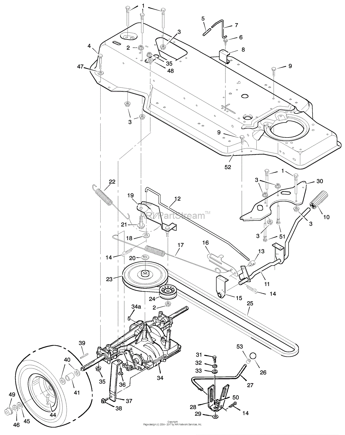 Murray 39711x97A - Lawn Tractor (1998) Parts Diagram for Motion Drive