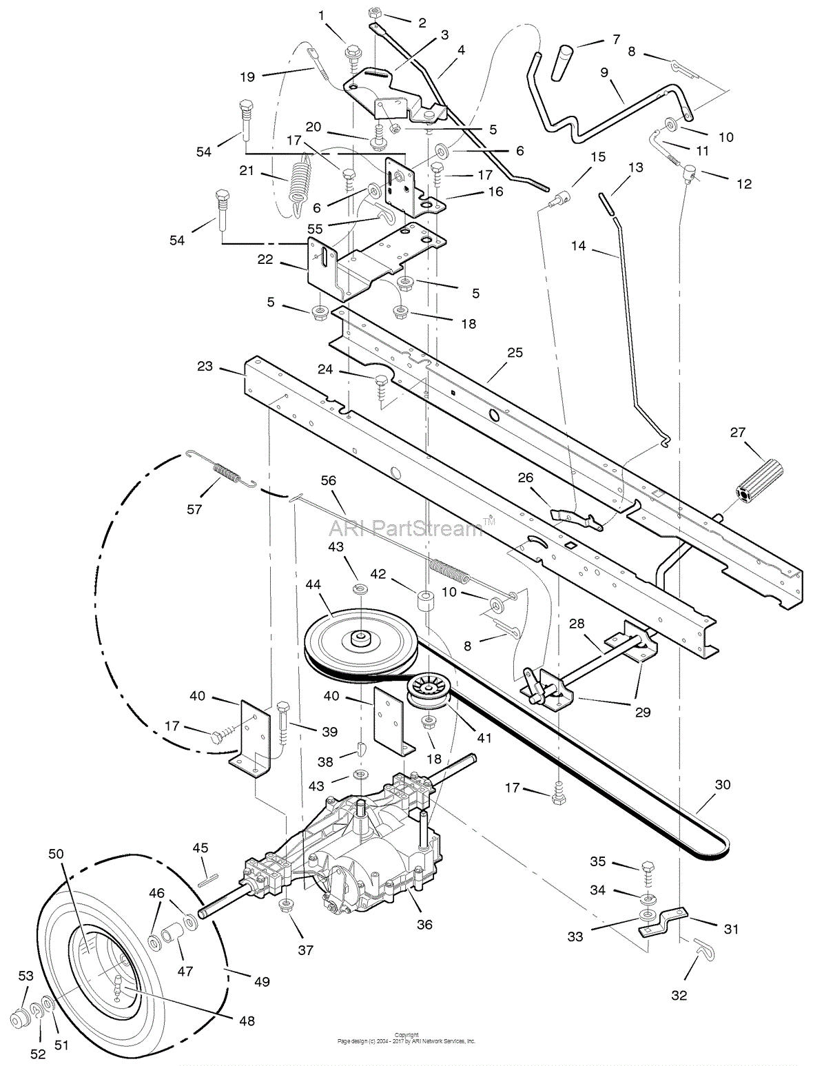 Murray 40541x99A - Lawn Tractor (1998) Parts Diagram for Motion Drive