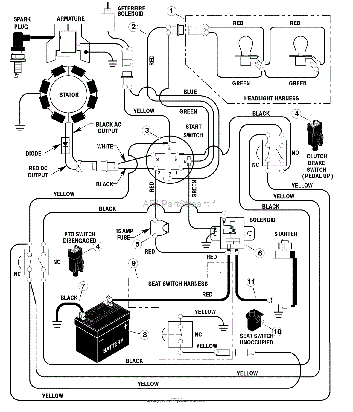 Murray 42544x8A - Lawn Tractor (1998) Parts Diagram for Electrical System