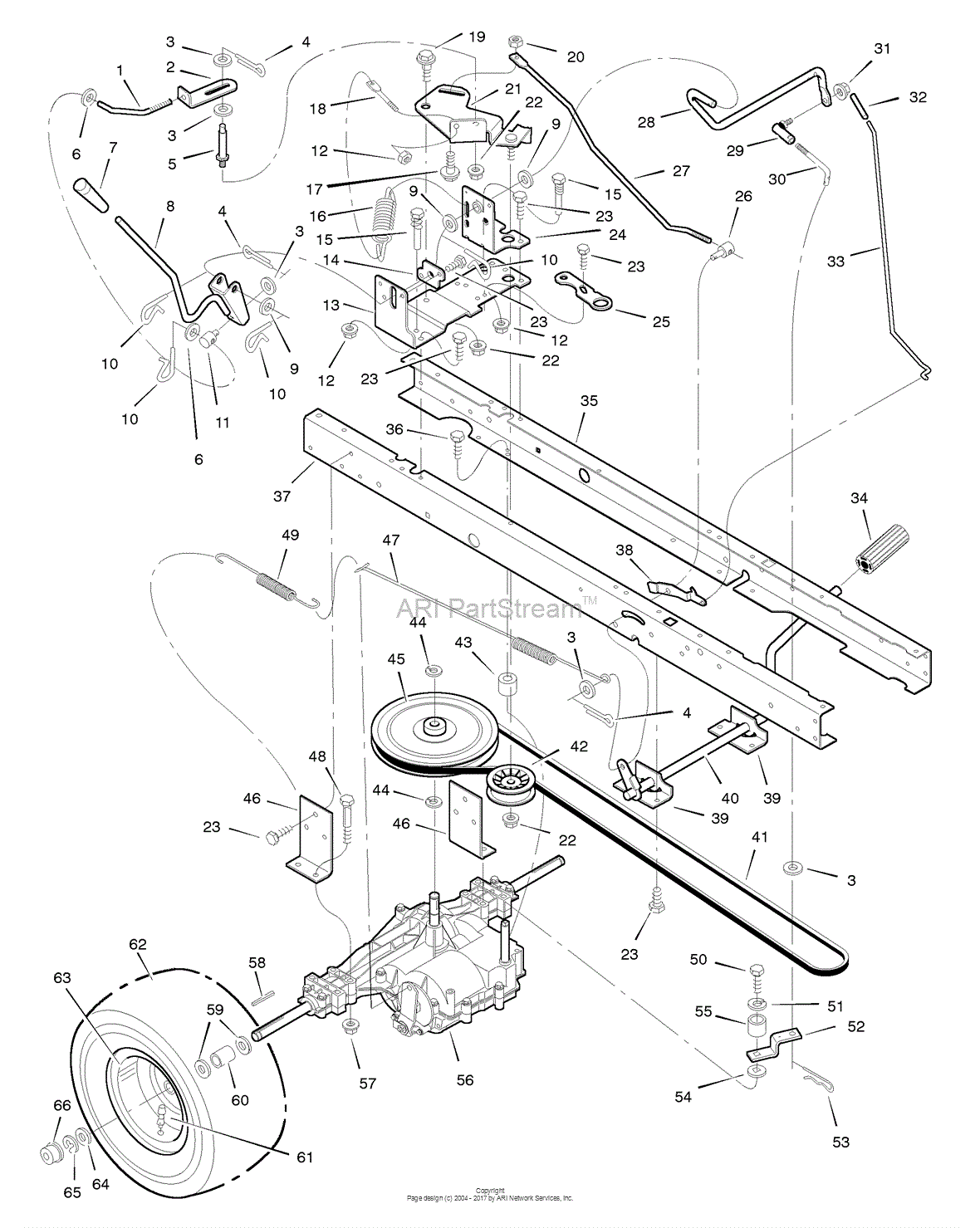 Murray 42544x8A - Lawn Tractor (1998) Parts Diagram for Motion Drive