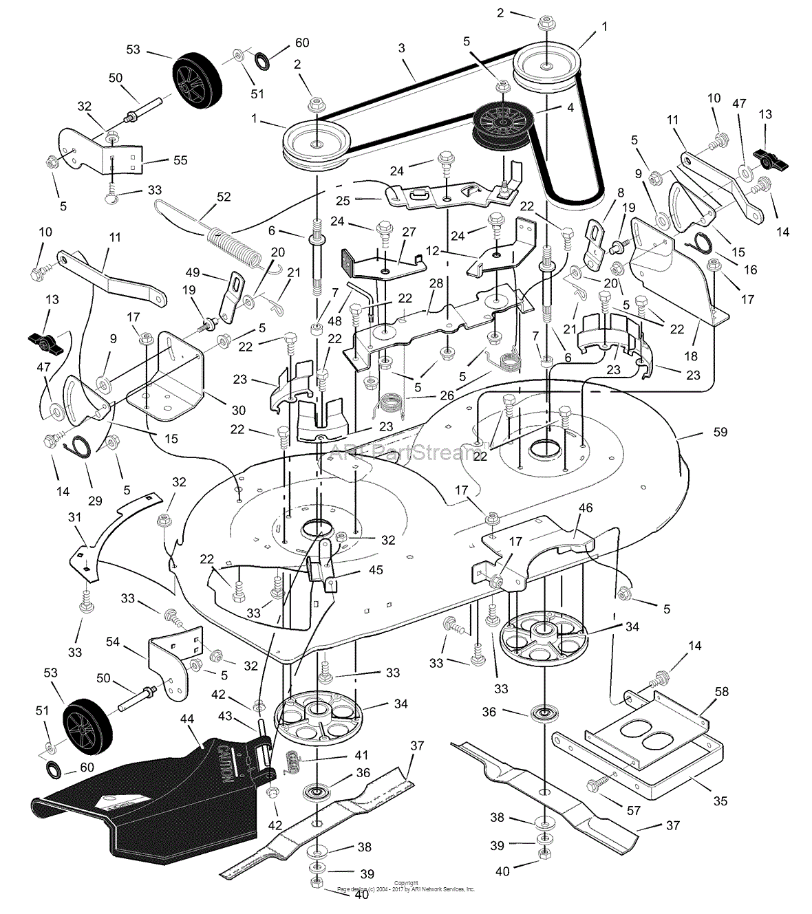 Murray 42590x92A - Lawn Tractor (1998) Parts Diagram for Mower Housing