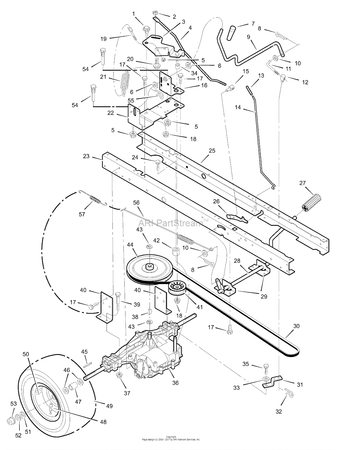 Murray 38502x51C - Lawn Tractor (1999) Parts Diagram for Motion Drive