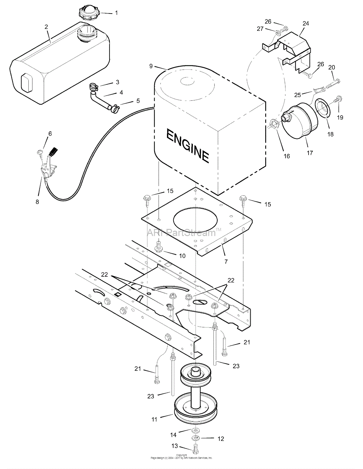 Murray 38516x29B - Lawn Tractor (1999) Parts Diagram for Engine Mount