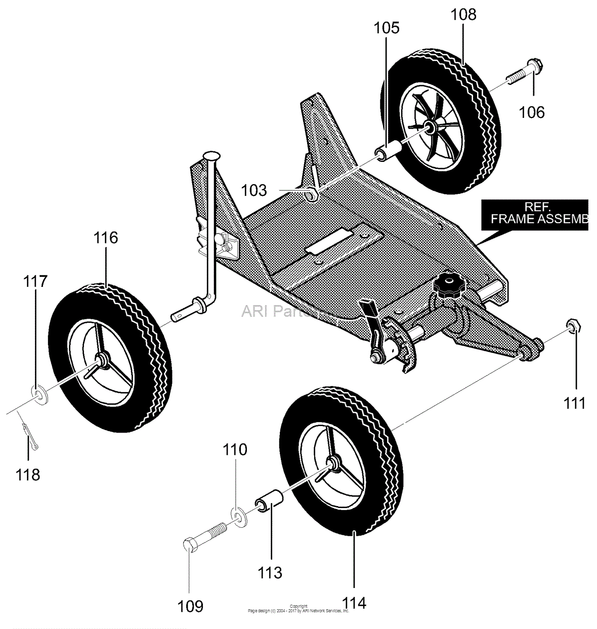 Murray 13052x10A - Edger (2000) Parts Diagram for Wheel Assembly