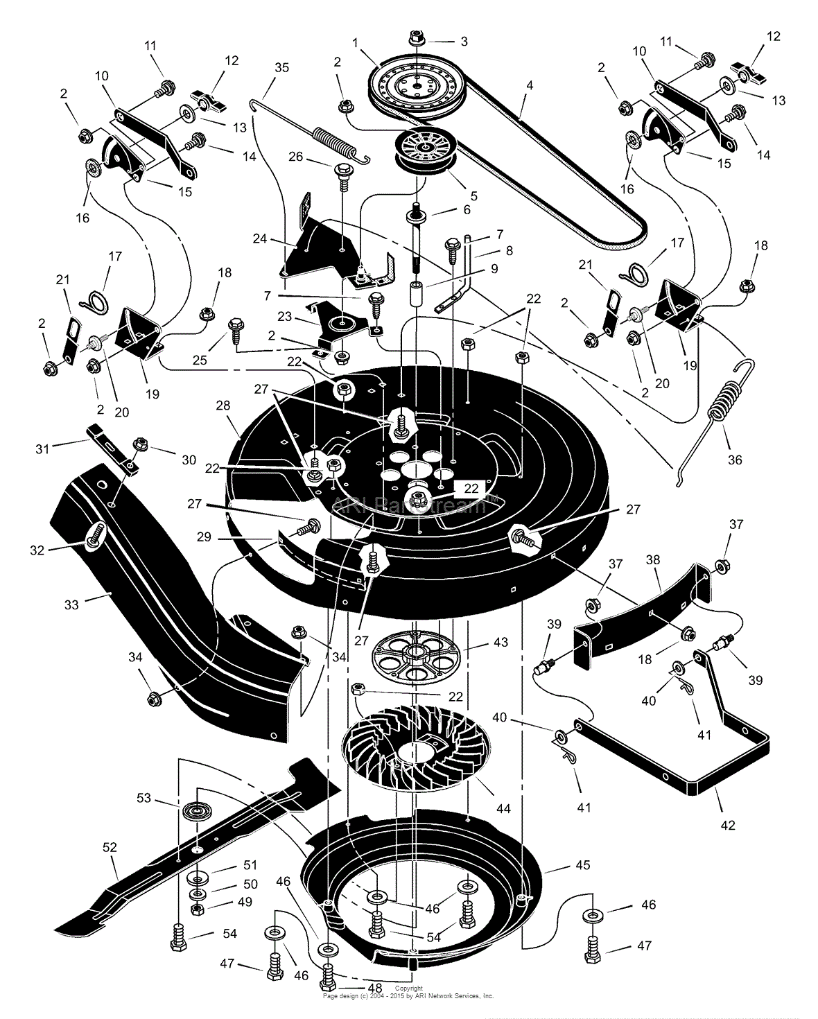 Murray 31200x50B - Lawn Tractor (2000) Parts Diagram for Mower Housing
