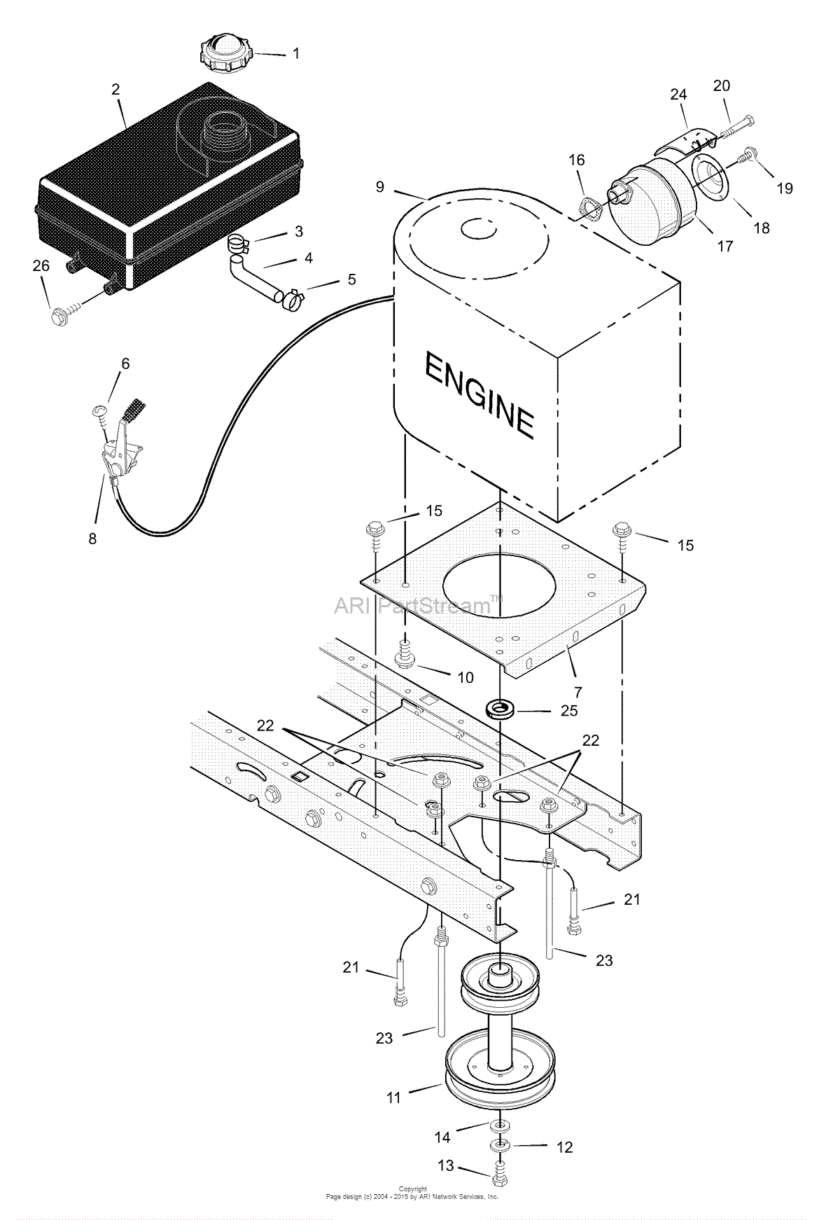 Murray 31201x51B - Lawn Tractor (2000) Parts Diagram for Engine Mount