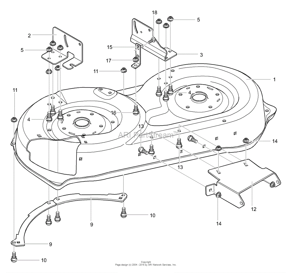 Murray 38516x53A - Lawn Tractor (2000) Parts Diagram for Deck Assembly