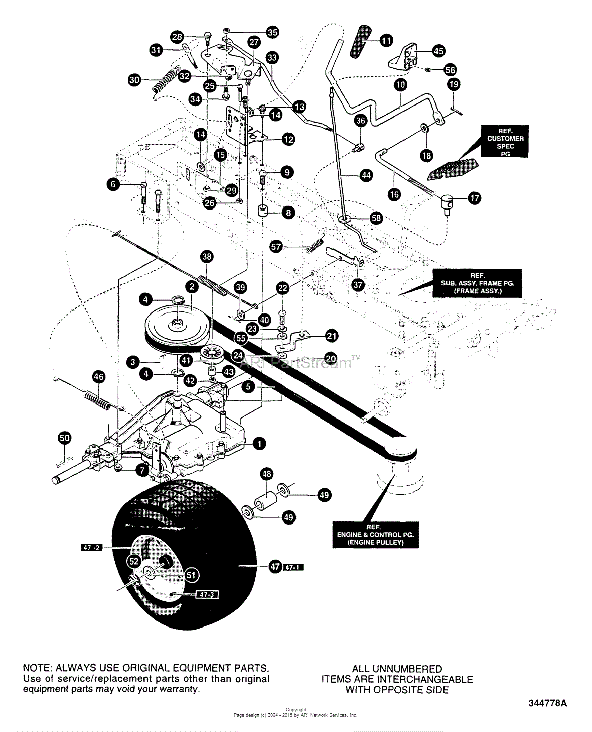 Murray 42502x8c Lawn Tractor 2000 Parts Diagram For Motion Drive